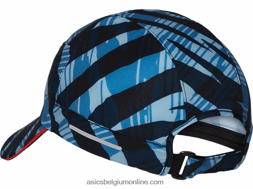 grafische geweven pet V6HXR2973 azuur/cherrytomaat Asics