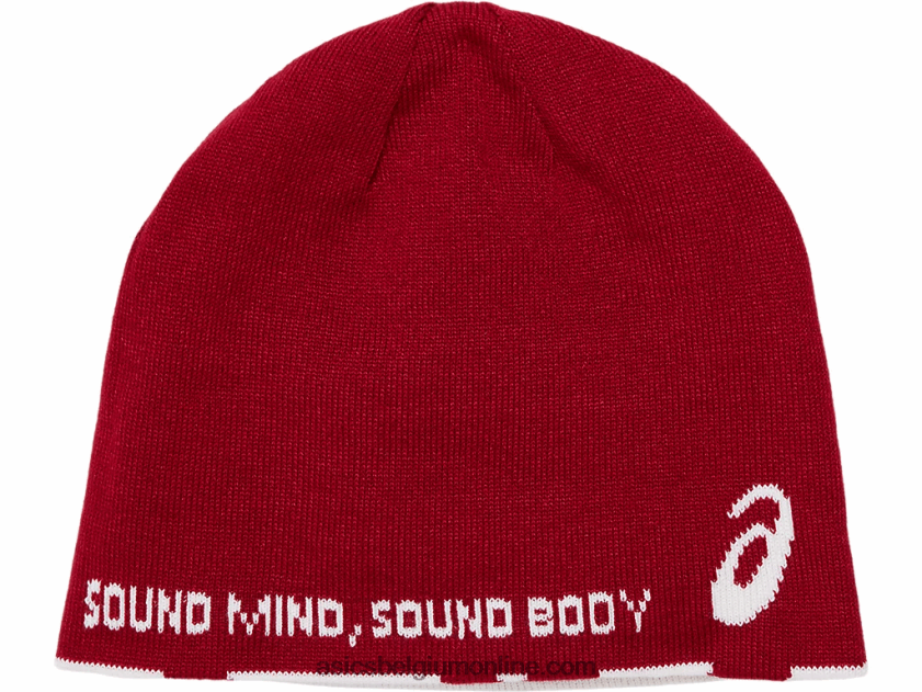 unisex beanie handschoenen set V6HXR2837 berk/cranberry Asics