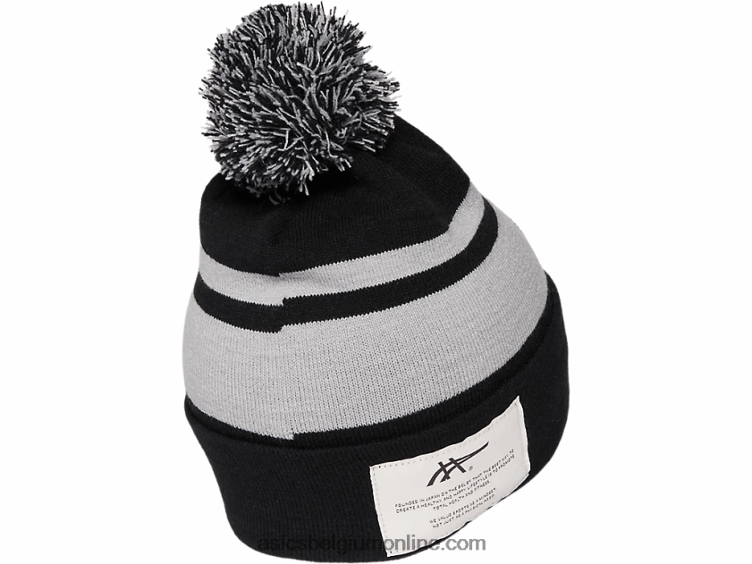 unisex muts met pom V6HXR2789 zwart/lt grijze heide Asics