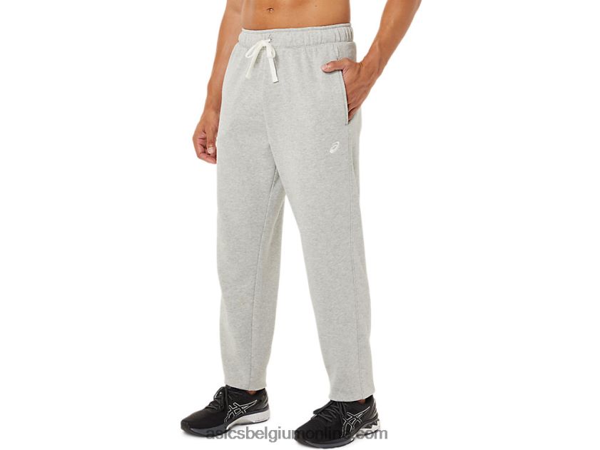 heren fleece taps toelopende broek V6HXR21704 lichtgrijze heide Asics