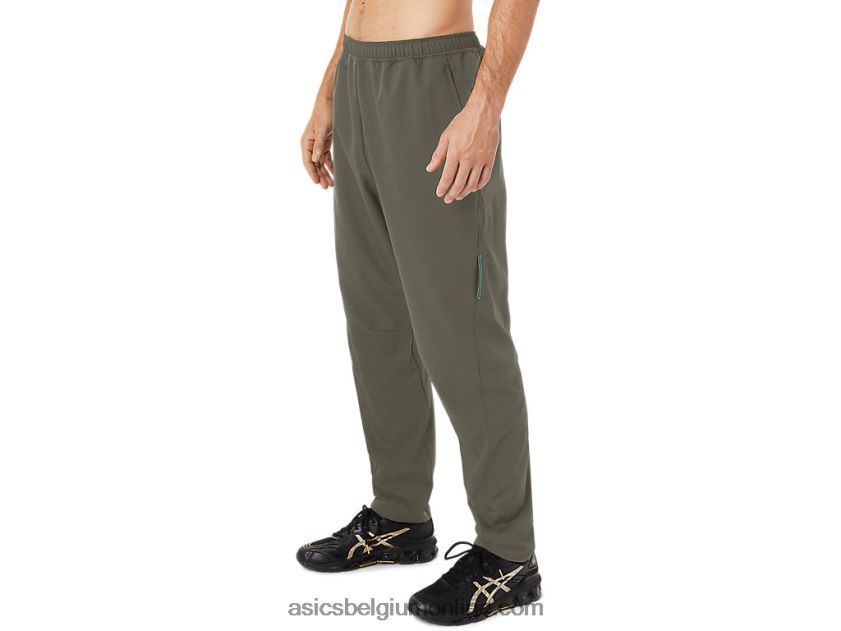 heren geweven broek V6HXR21438 mantel groen Asics