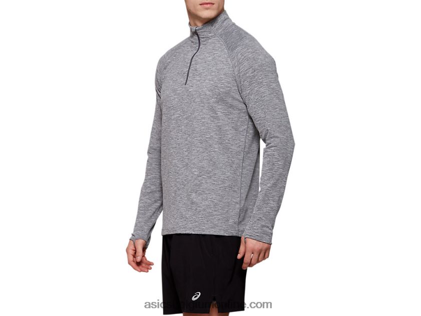 Dorai-top met kwartrits voor heren V6HXR22058 donkergrijze heide Asics