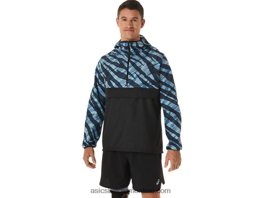 anorak in wilde camo voor heren V6HXR21102 azuur/performance zwart Asics