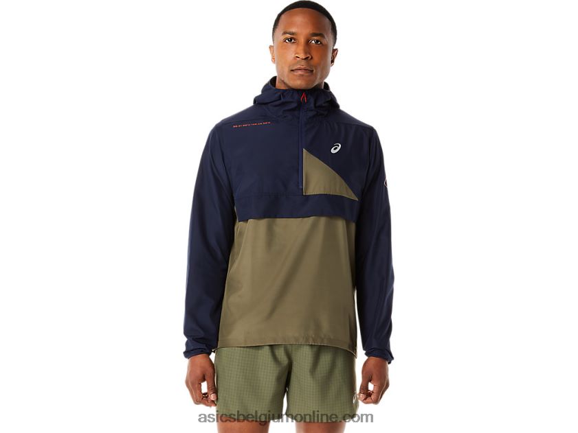 fujitrail-anorak voor heren V6HXR21136 middernacht/mantel groen Asics