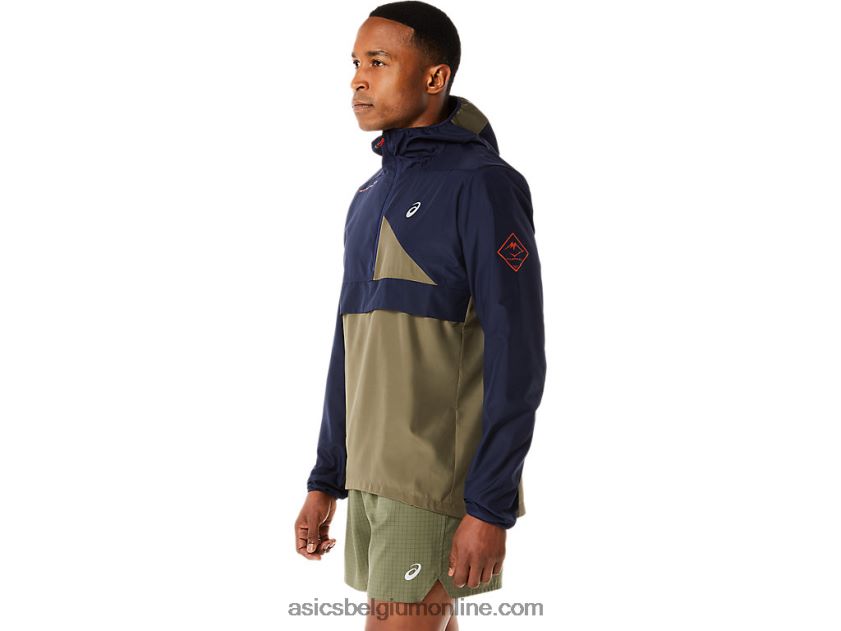 fujitrail-anorak voor heren V6HXR21136 middernacht/mantel groen Asics