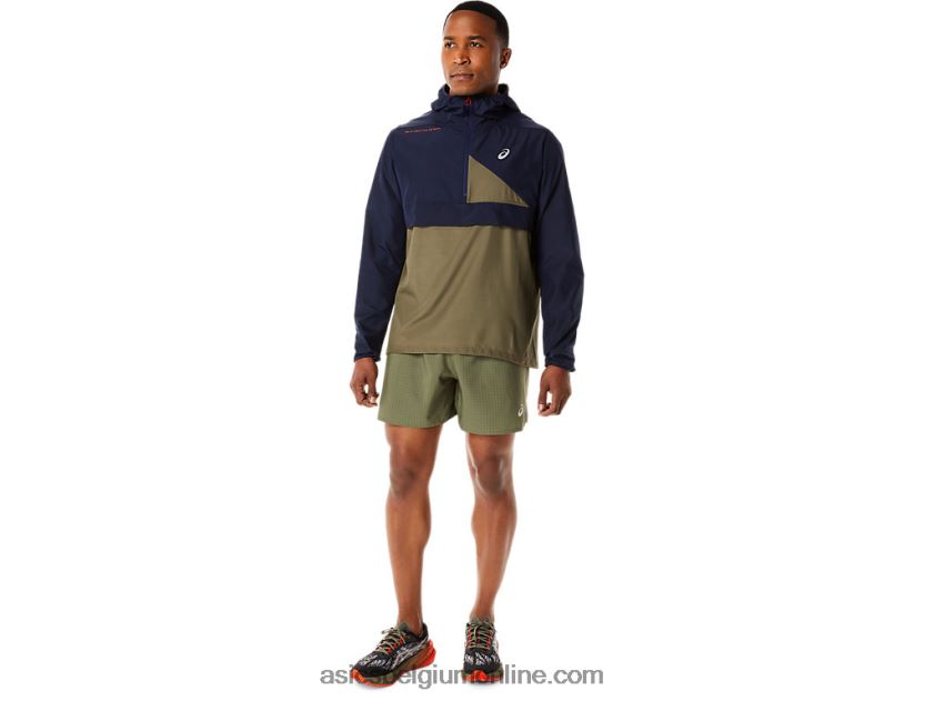 fujitrail-anorak voor heren V6HXR21136 middernacht/mantel groen Asics