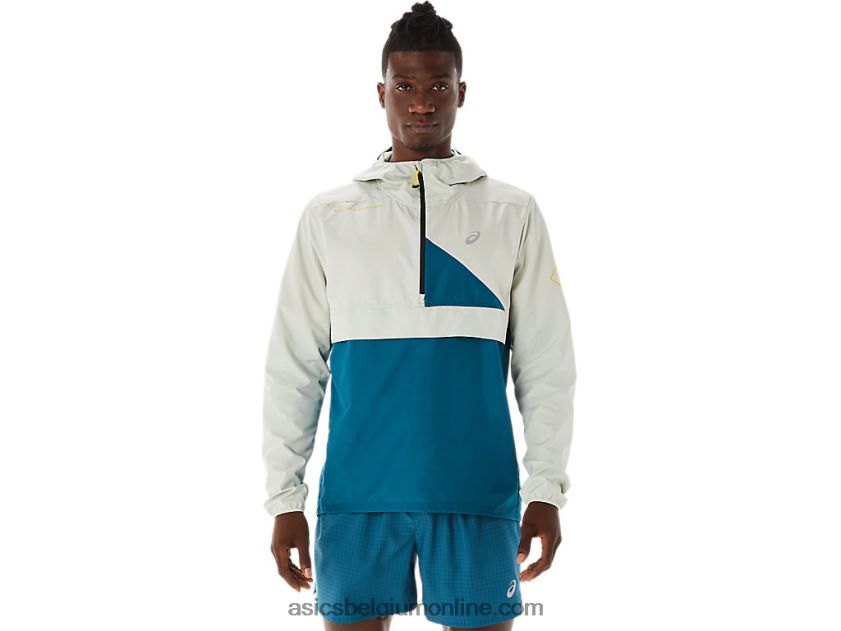 fujitrail-anorak voor heren V6HXR2523 inkt groenblauw/licht salie Asics