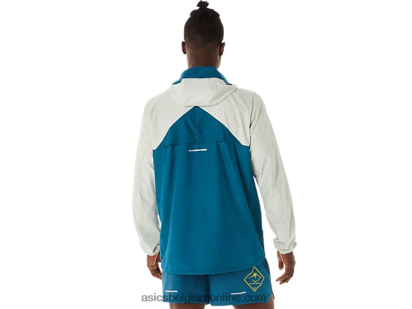 fujitrail-anorak voor heren V6HXR2523 inkt groenblauw/licht salie Asics