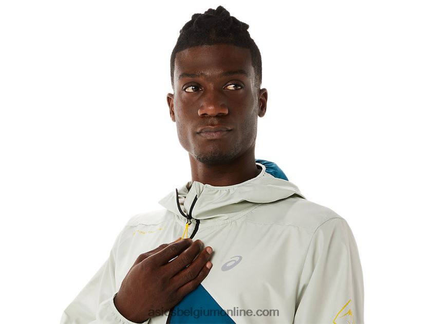 fujitrail-anorak voor heren V6HXR2523 inkt groenblauw/licht salie Asics