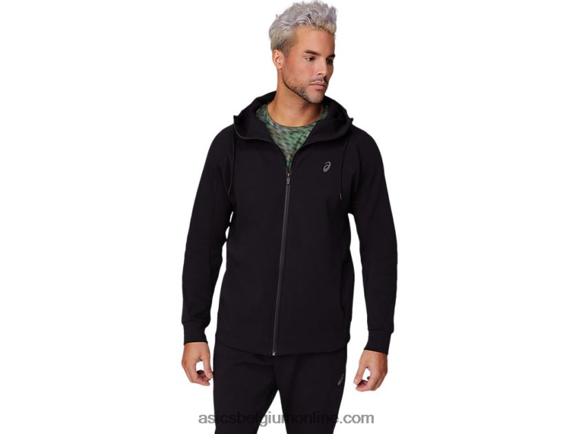 gebreide mobiliteitshoodie met volledige rits voor heren V6HXR21679 prestatie zwart Asics