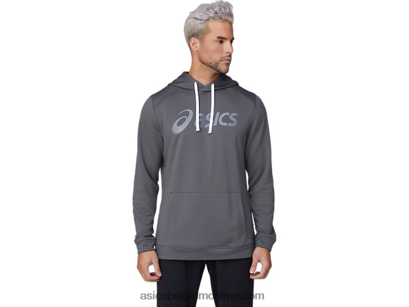 heren hoodie van french terry V6HXR21807 grafietgrijs/metropolis Asics