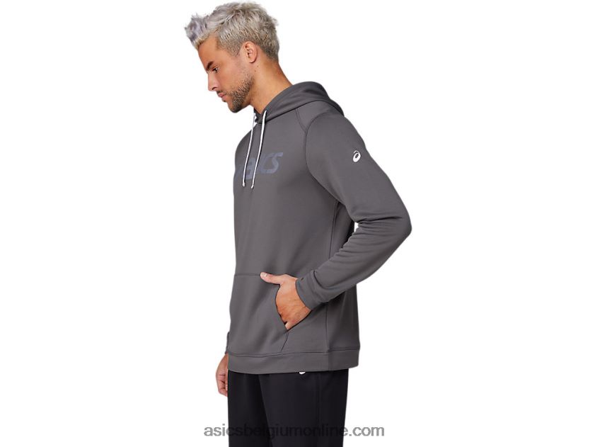 heren hoodie van french terry V6HXR21807 grafietgrijs/metropolis Asics