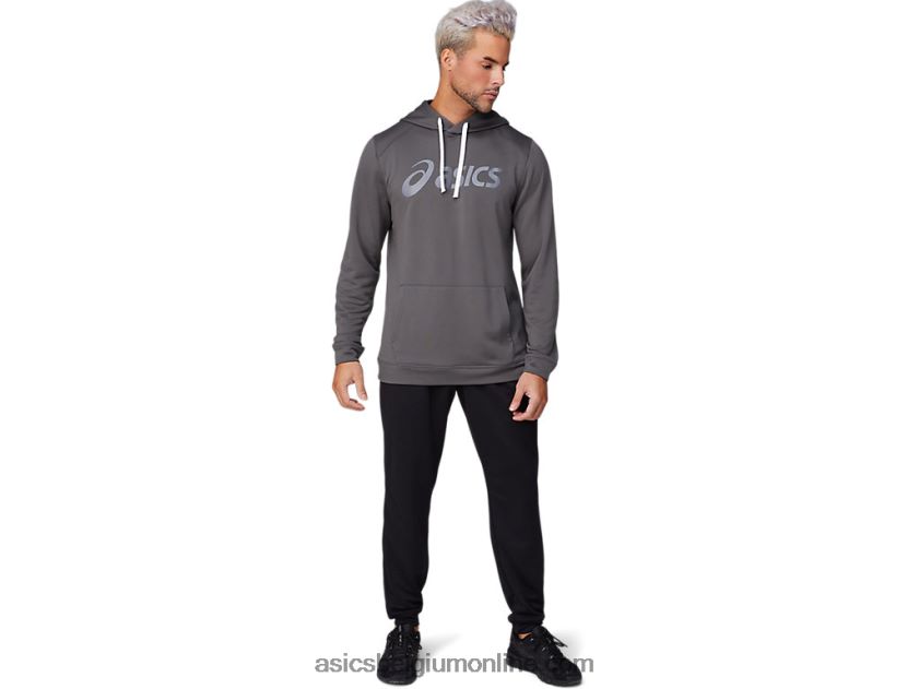 heren hoodie van french terry V6HXR21807 grafietgrijs/metropolis Asics