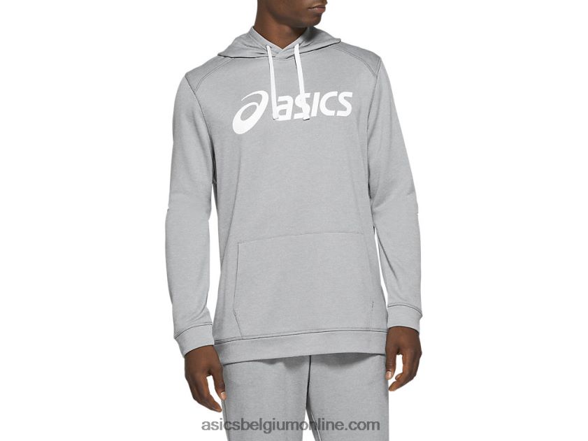 heren hoodie van french terry V6HXR21971 blad rotsheide/wit Asics