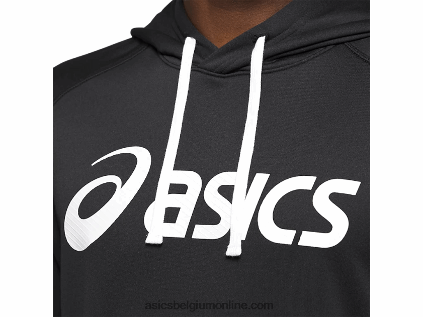 heren hoodie van french terry V6HXR21985 uitvoering zwart/wit Asics
