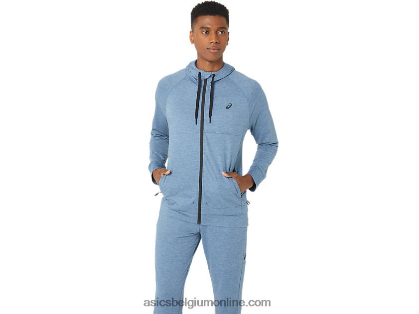 heren tech fz hoodie 2.0 V6HXR244 staalblauwe spacedye Asics