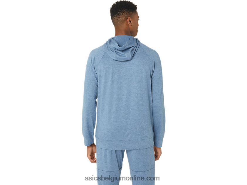 heren tech fz hoodie 2.0 V6HXR244 staalblauwe spacedye Asics