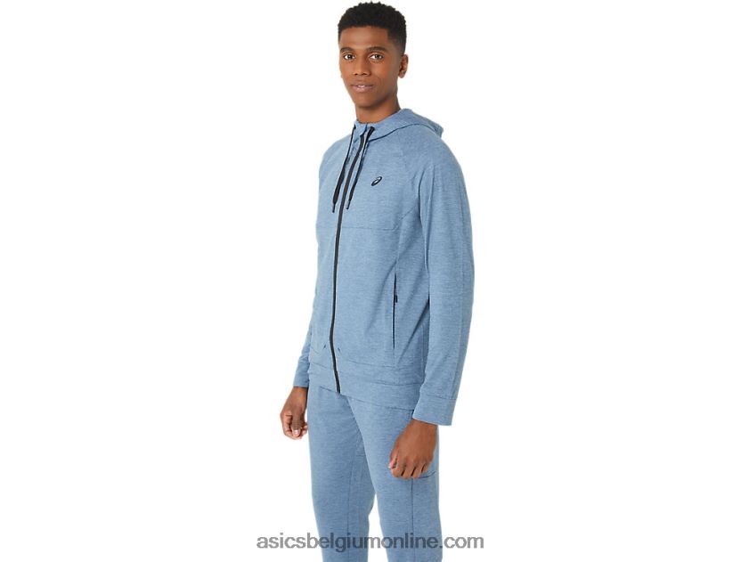 heren tech fz hoodie 2.0 V6HXR244 staalblauwe spacedye Asics