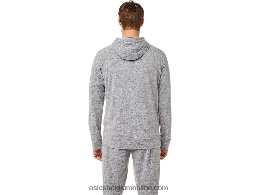 technische herenhoodie met volledige rits V6HXR21907 drager grijze heide Asics