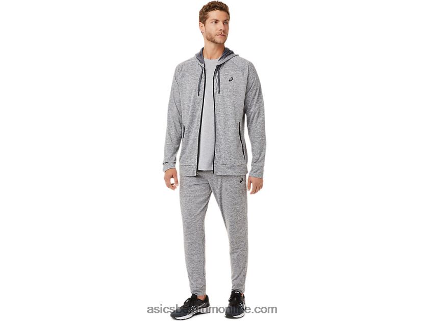 technische herenhoodie met volledige rits V6HXR21907 drager grijze heide Asics