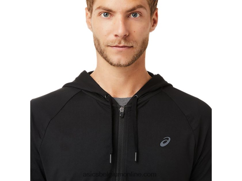 technische herenhoodie met volledige rits V6HXR22029 prestatie zwart Asics