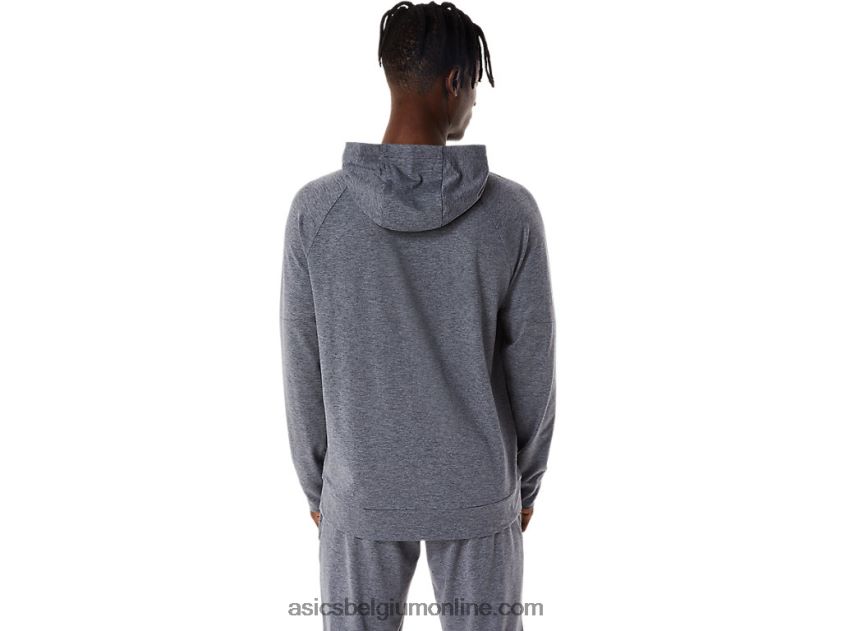 technische herenhoodie met volledige rits V6HXR2817 metropool grijze heide Asics