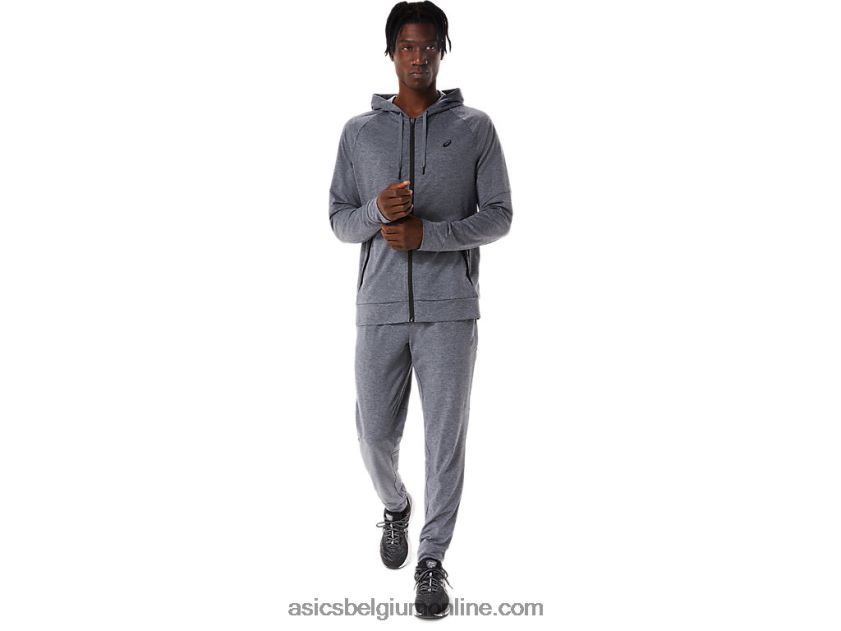 technische herenhoodie met volledige rits V6HXR2817 metropool grijze heide Asics