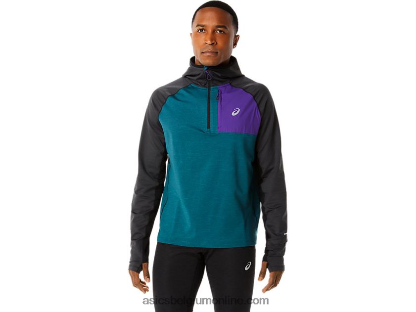 winterhardloophoodie met lange mouwen voor heren V6HXR2840 fluweel grenen heide/zwart Asics