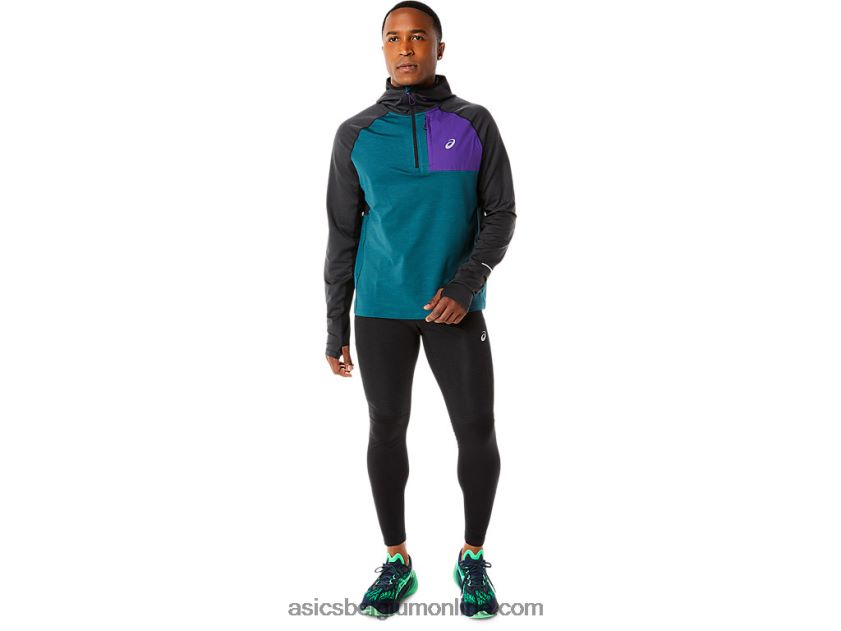 winterhardloophoodie met lange mouwen voor heren V6HXR2840 fluweel grenen heide/zwart Asics