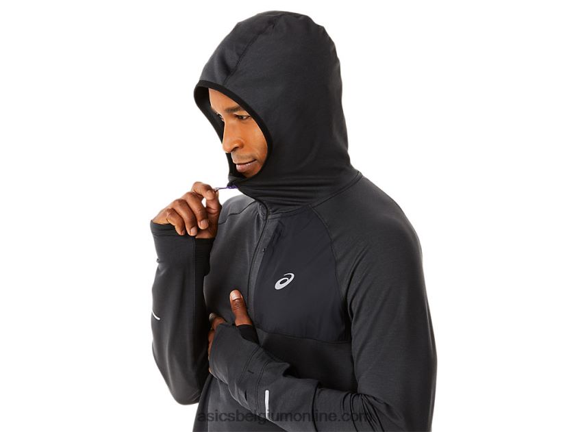winterhardloophoodie met lange mouwen voor heren V6HXR2885 prestaties zwarte heide Asics