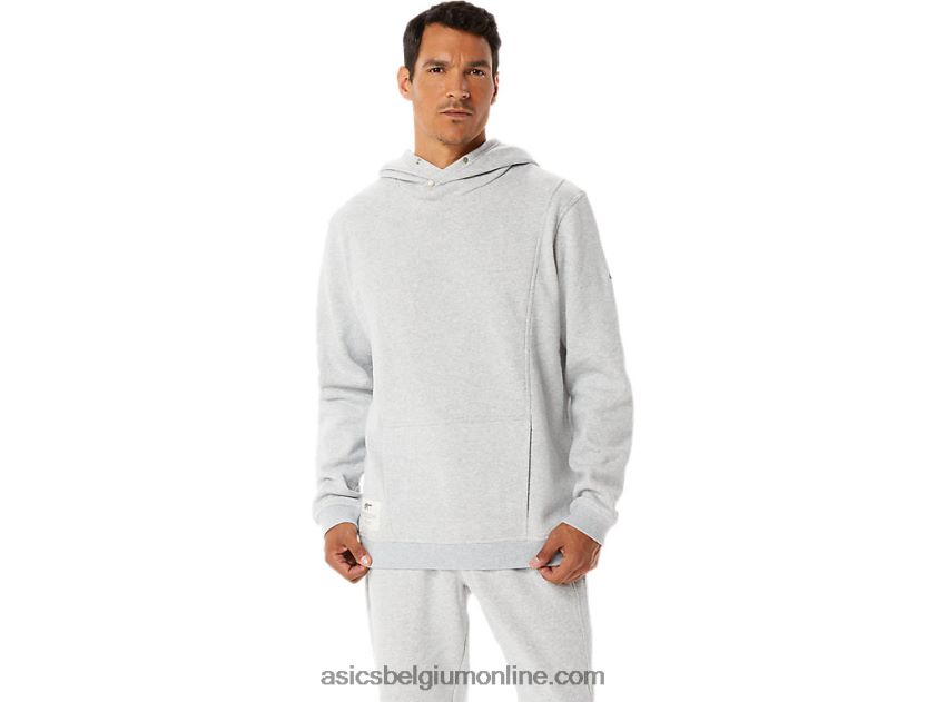 zondagse fleece herenhoodie V6HXR254 lichtgrijze heide Asics