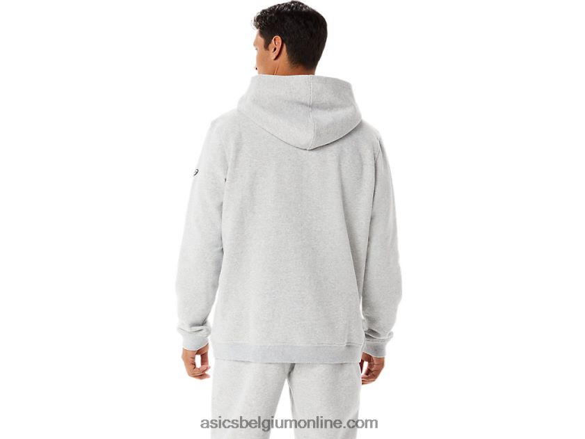 zondagse fleece herenhoodie V6HXR254 lichtgrijze heide Asics