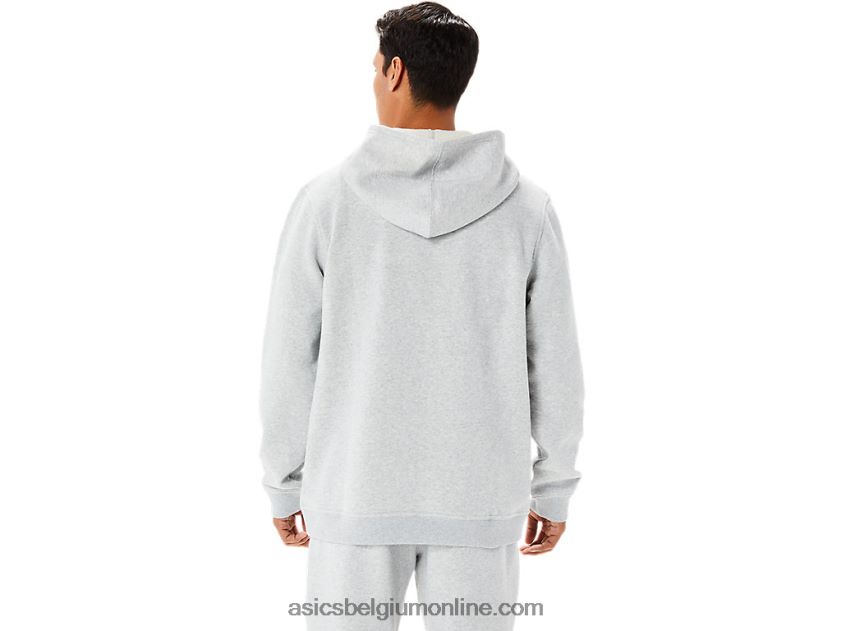 zondagse fleece herenhoodie lam V6HXR21346 lichtgrijze heide Asics