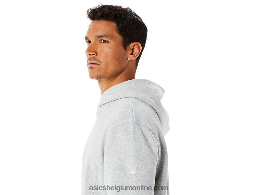 zondagse fleece herenhoodie lam V6HXR21346 lichtgrijze heide Asics