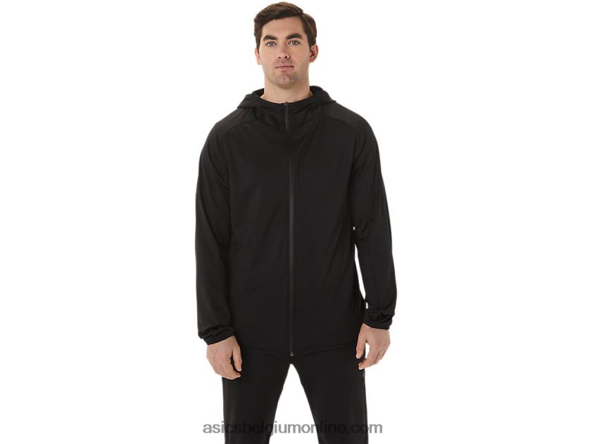 Actibreeze jacquard geborsteld gebreid jack voor heren V6HXR2755 prestatie zwart Asics