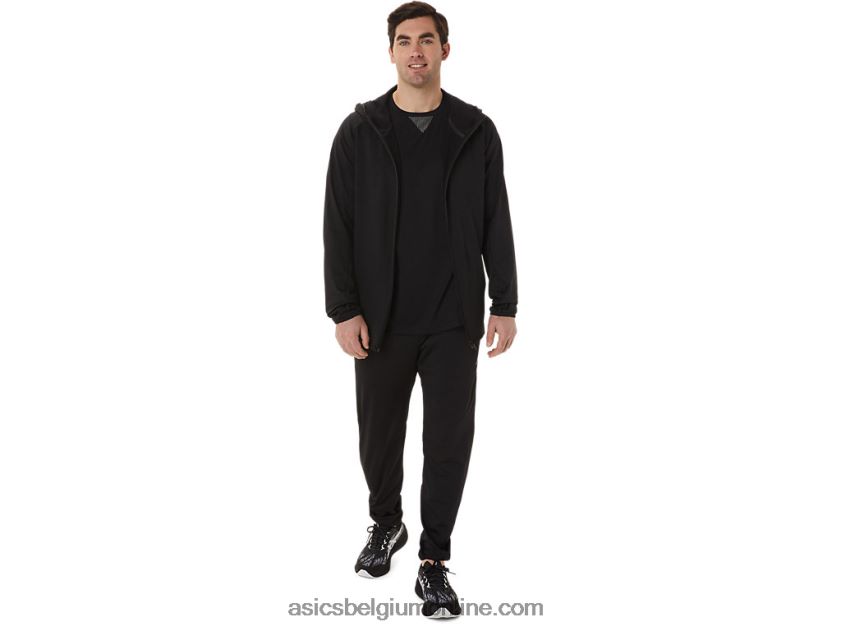 Actibreeze jacquard geborsteld gebreid jack voor heren V6HXR2755 prestatie zwart Asics