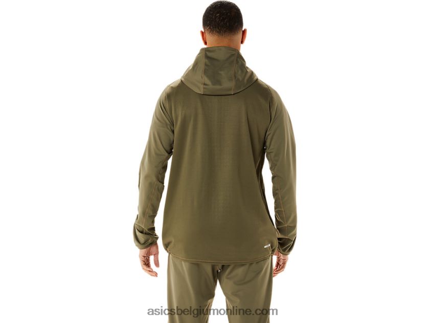 Actibreeze jacquard geborsteld gebreid jack voor heren V6HXR2759 mantel groen Asics