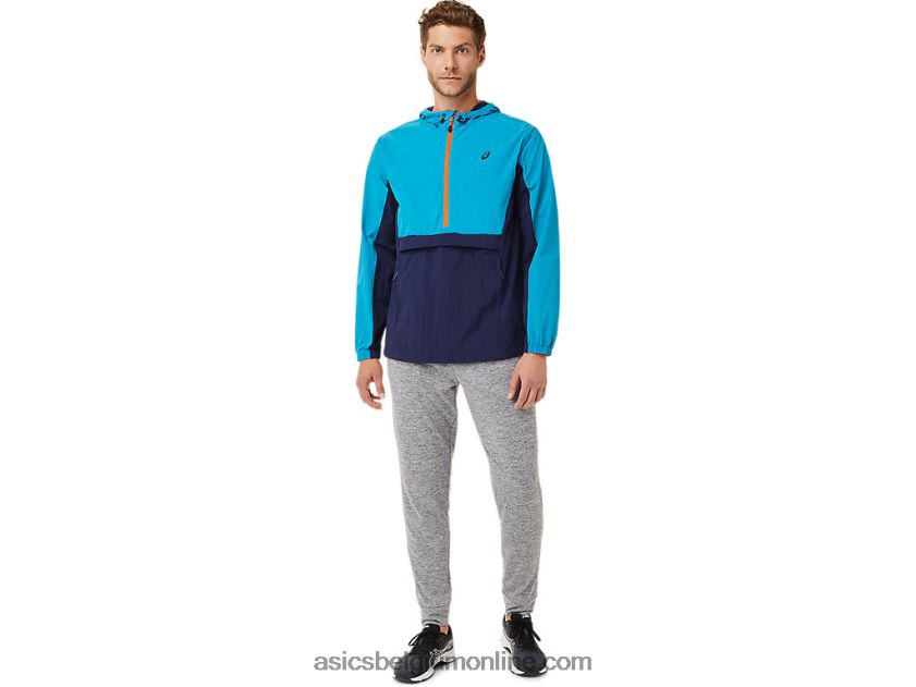 heren anorakjack V6HXR22030 teal blauw/peacoat Asics