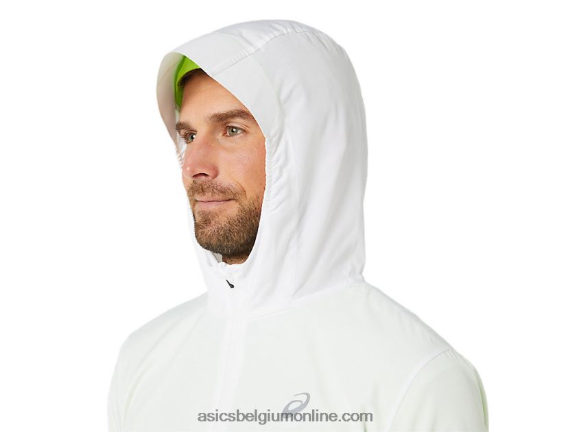heren lite-wedstrijdjas V6HXR21348 schitterend wit/gevarengroen Asics