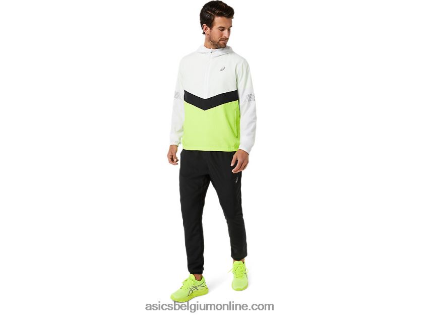heren lite-wedstrijdjas V6HXR21348 schitterend wit/gevarengroen Asics
