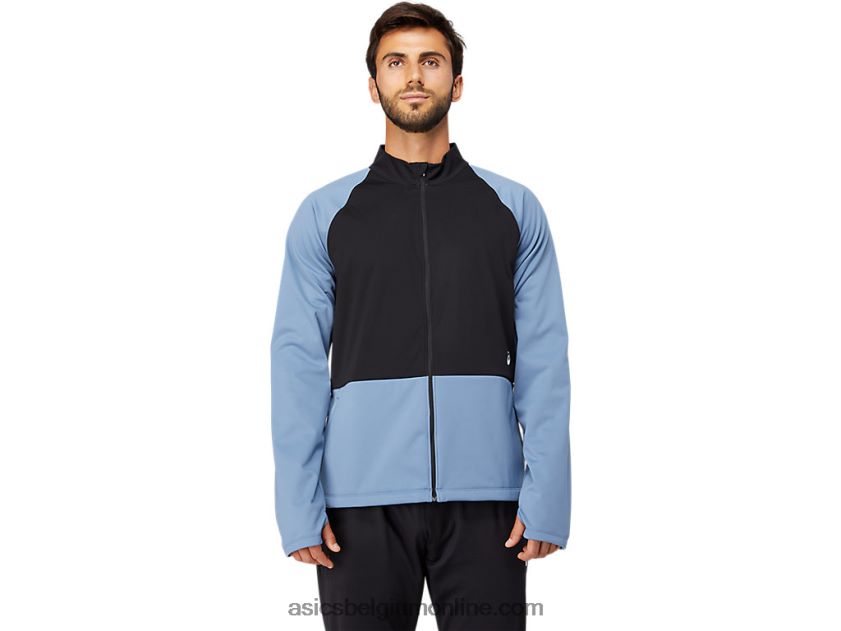 heren thermostorm jack met volledige ritssluiting V6HXR21632 stormblauw/performance zwart Asics