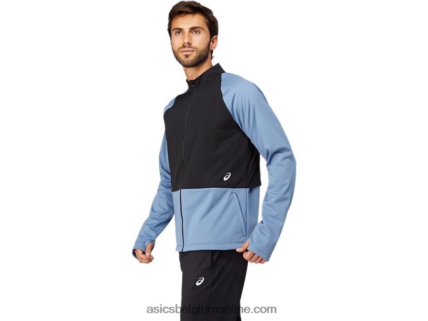 heren thermostorm jack met volledige ritssluiting V6HXR21632 stormblauw/performance zwart Asics
