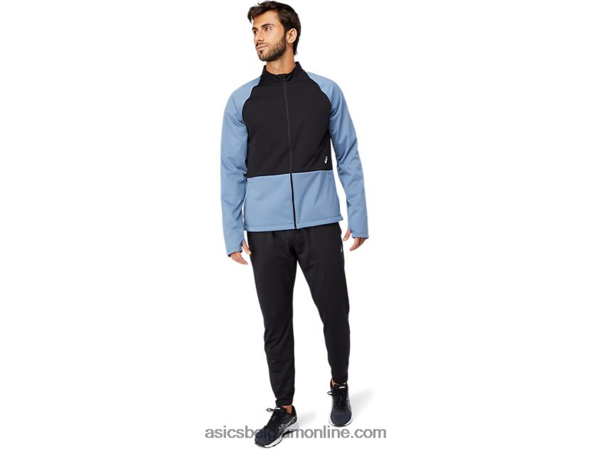 heren thermostorm jack met volledige ritssluiting V6HXR21632 stormblauw/performance zwart Asics