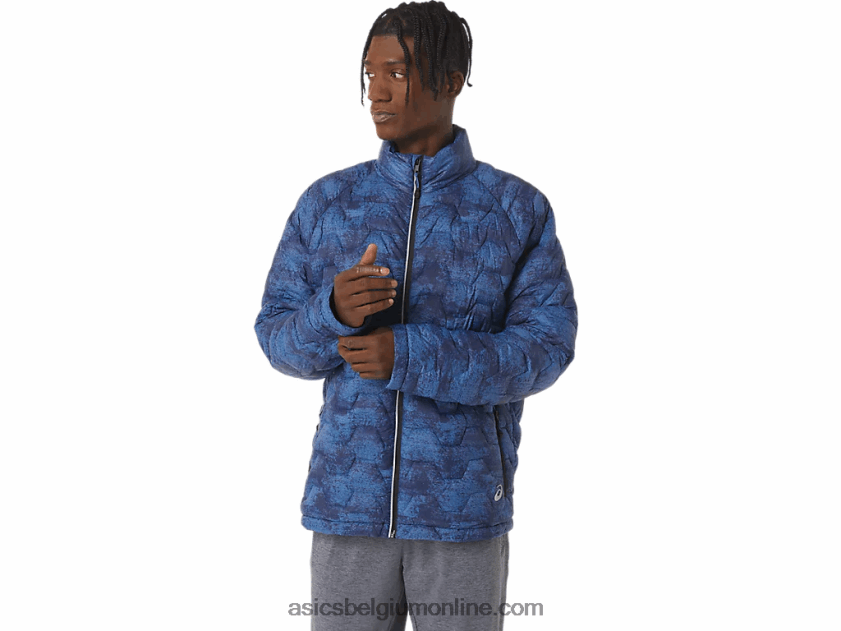 isolerende performance-jas voor heren V6HXR2808 tie-dye blauwe print Asics