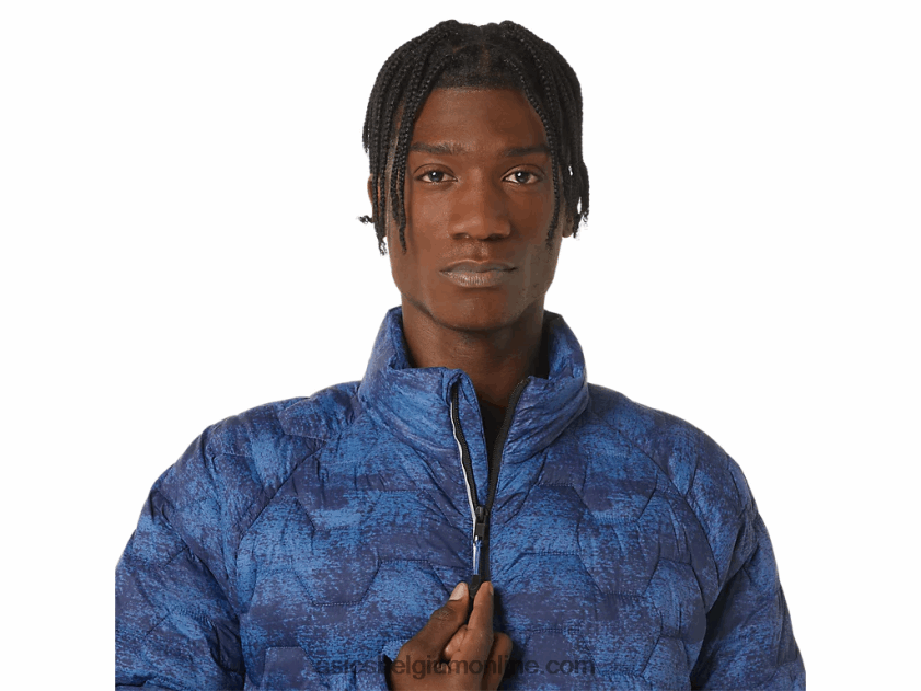 isolerende performance-jas voor heren V6HXR2808 tie-dye blauwe print Asics