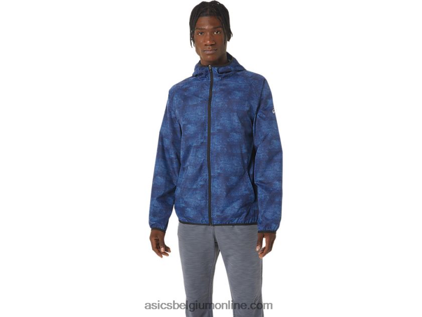 opvouwbare jas voor heren V6HXR21034 tie dye blauwe print/perf zwart Asics