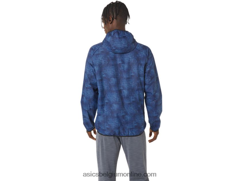 opvouwbare jas voor heren V6HXR21034 tie dye blauwe print/perf zwart Asics