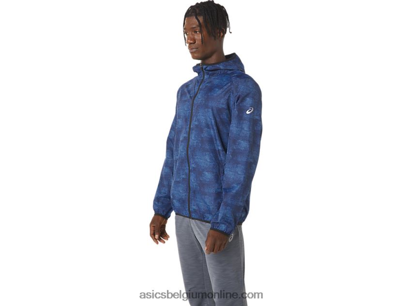 opvouwbare jas voor heren V6HXR21034 tie dye blauwe print/perf zwart Asics