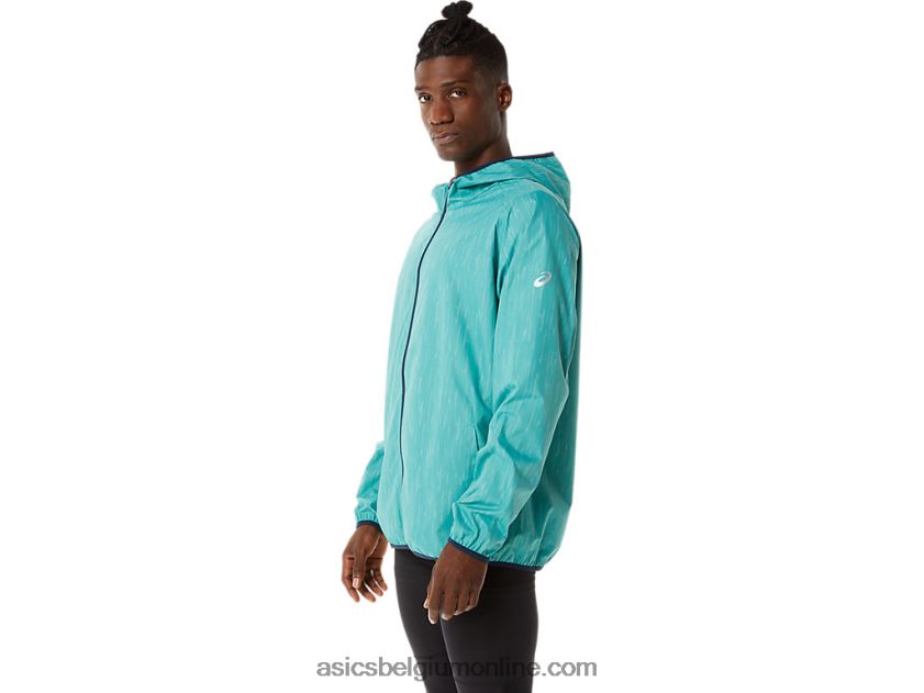 opvouwbare jas voor heren V6HXR21387 salie print/frans blauw Asics
