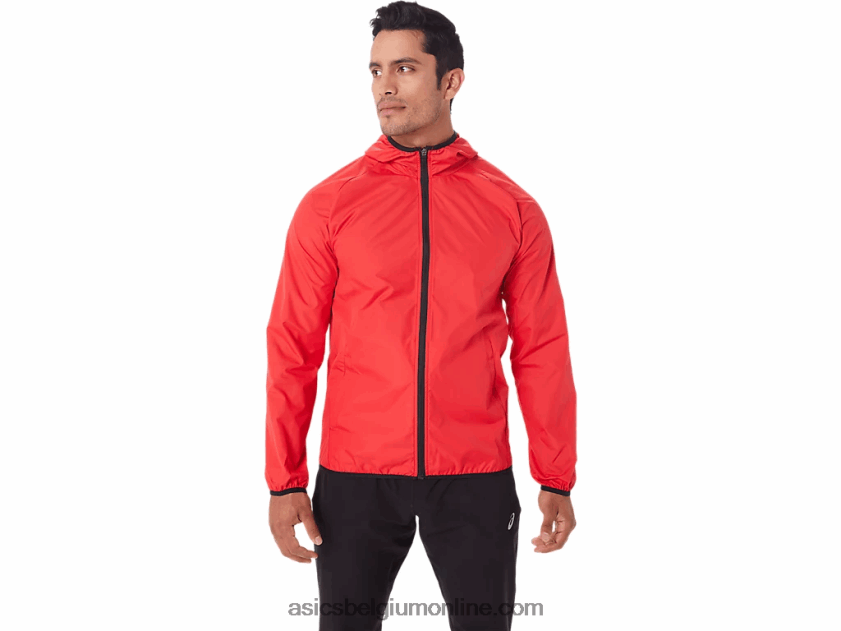 opvouwbare jas voor heren V6HXR21822 elektrisch rood/zwart Asics